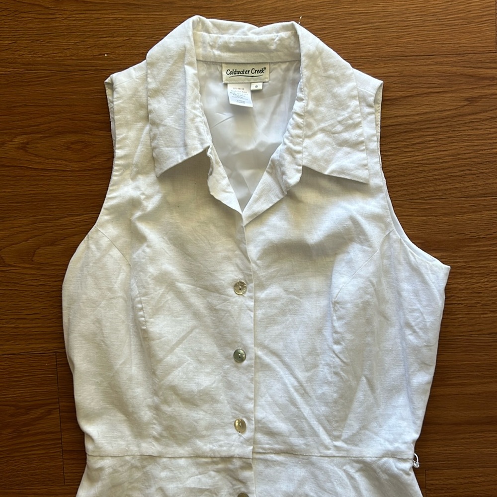 Coldwater Creek White Sleeveless Midi Dress - Picture 3 of 6